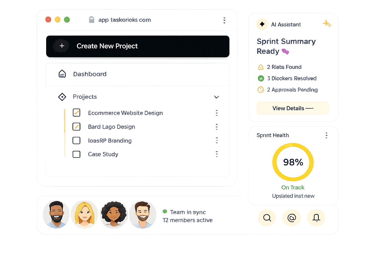 TaskBricks dashboard preview